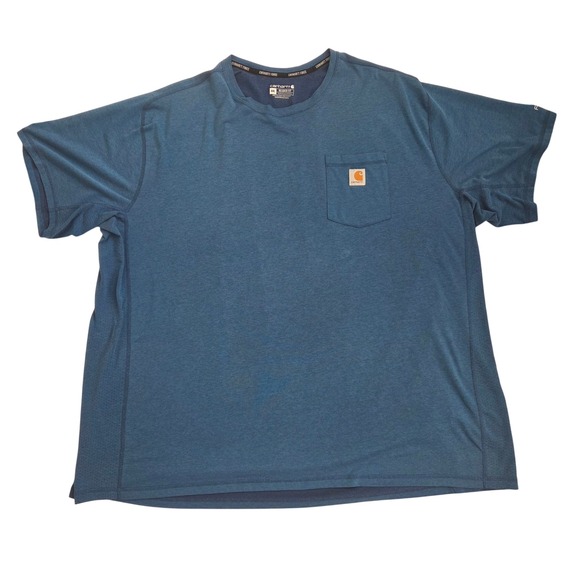 Carhartt Force XXL Relaxed Fit Blue Pocket T-Shirt Mens Workwear - Picture 1 of 11